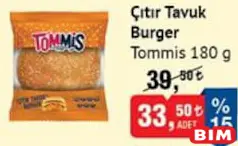 TOMMİS ÇITIR TAVUK BURGER 180 G